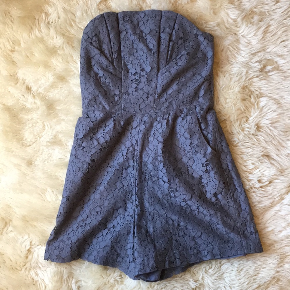 Gray Lace Romper